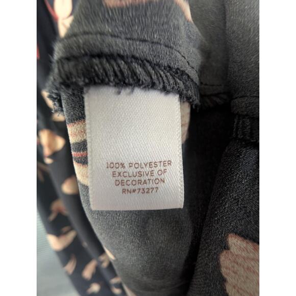 Lauren Conrad Navy Blue Casual Dress Back Tie Travel Vacation Summer Size XS - Picture 7 of 8